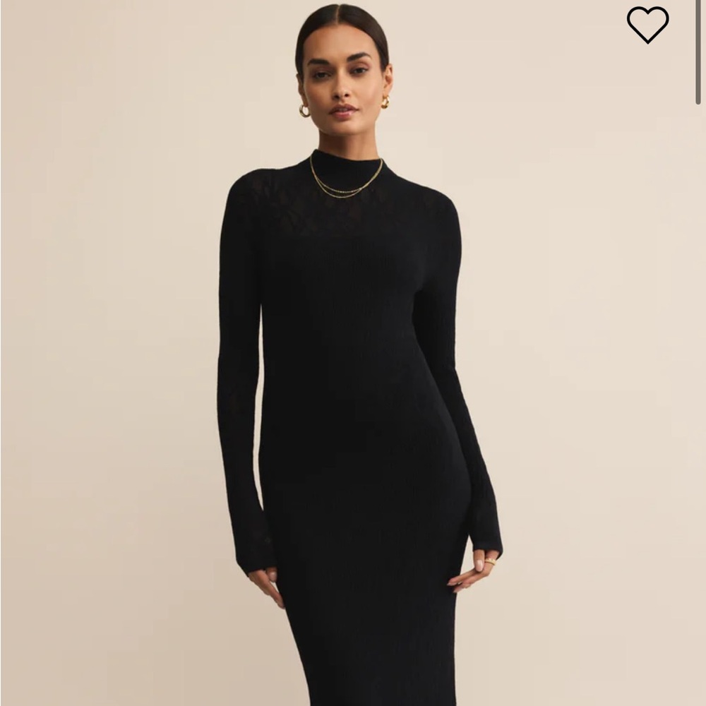 Z Supply Elegant Black Long Sleeve Dress